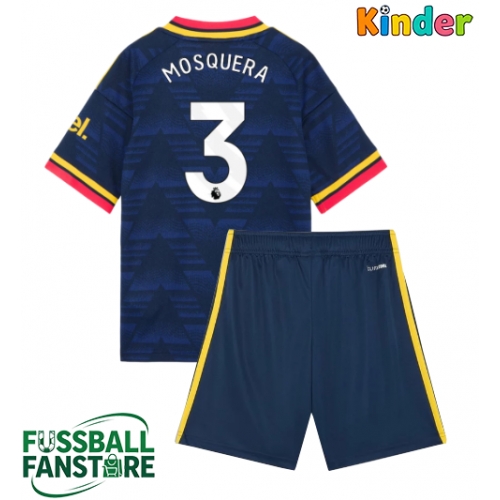 Arsenal Cristhian Mosquera #3 Replik Auswärtstrikot Kinder 2026-27 Kurzarm (+ Kurze Hosen)